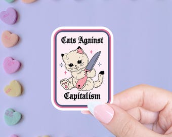 Cats against capitalism sticker, Social justice sticker, Activist sticker, Anarchist sticker, Laptop sticker, Feminist sticker