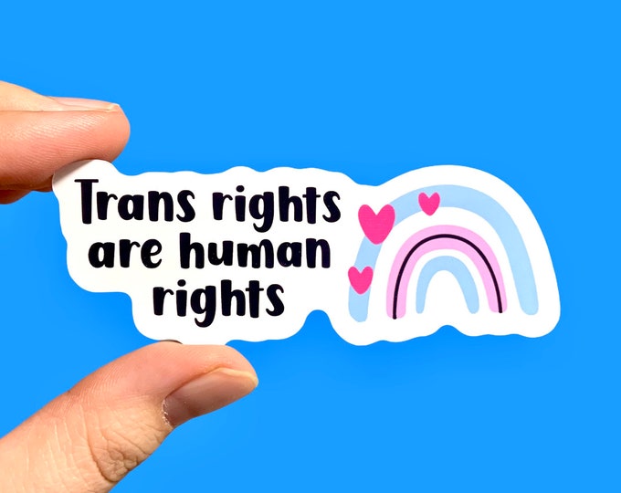 Trans Rights Are Human Rights Sticker, Laptop Sticker, LGBTQ Sticker ...