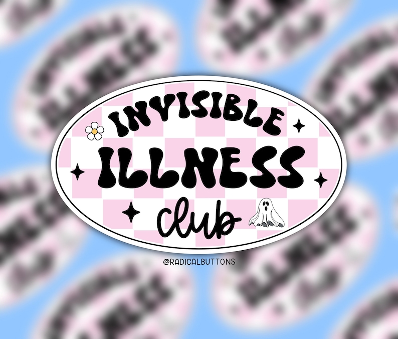 Invisible illness club sticker, Spoonie sticker, Invisible illness sticker, Laptop sticker, Disability rights, Social justice sticker image 1