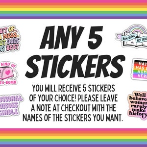 Mix and match sticker bundle, Sticker set, Social justice stickers, Sticker deal, Tablet stickers, Laptop stickers, Smut stickers image 1