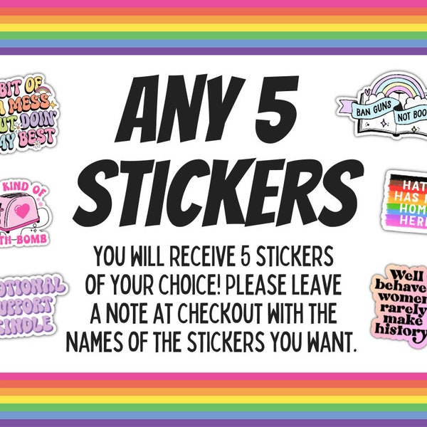 Mix and match sticker bundle, Sticker set, Social justice stickers, Sticker deal, Tablet stickers, Laptop stickers, Smut stickers