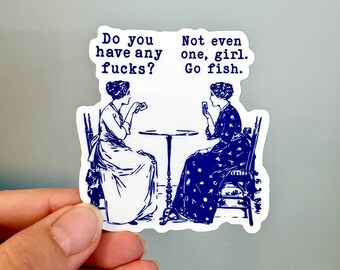 Go fish vinyl bumper sticker, Funny vinyl sticker, Sarcastic sticker