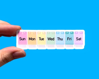 Pill organizer sticker, Meds sticker, Mental health sticker, Medical sticker, Laptop sticker, Pill reminder sticker, Medication sticker