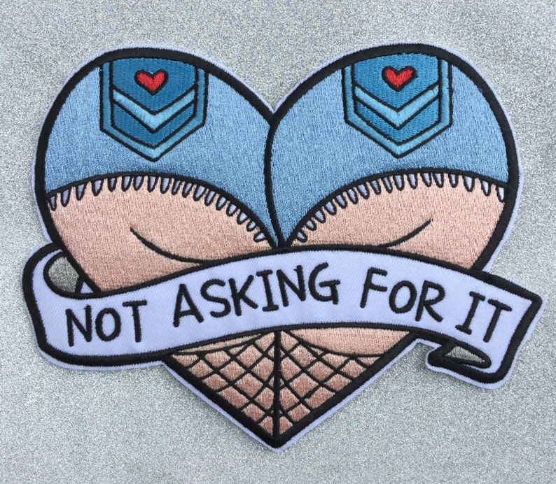 Not asking for it patch / Feminist patch / End rape culture / Feminist embroidery / End victim blaming / End slut shaming image 1