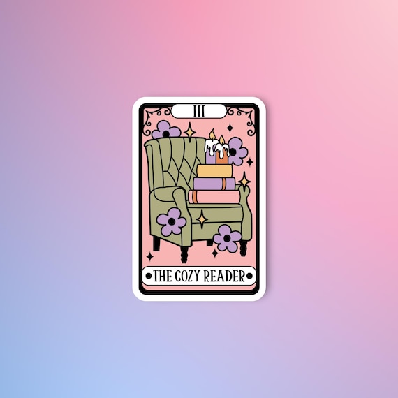 The cozy reader, Bookish sticker, Cozy reader sticker, Tarot sticker, Bookish sticker, Reader sticker, Sticker for Kindle