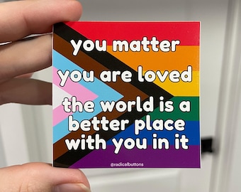 Pride bumper sticker, Trans rights bumper sticker, LGBTQ+ bumper sticker, Car sticker, Car decal, Vinyl sticker, Waterproof sticker