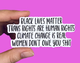 Social justice sticker / Feminist sticker / Black lives matter / Climate change / Trans rights are human rights / Laptop sticker