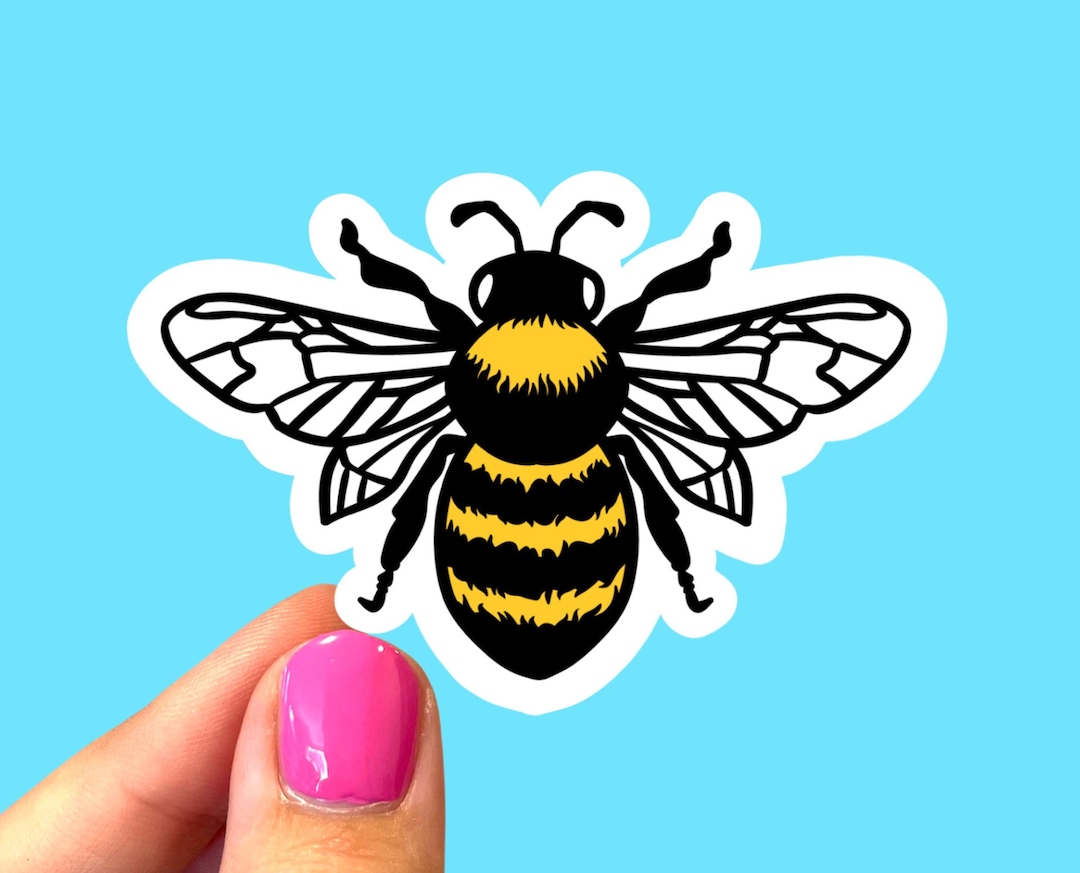 Bee Sticker L Honeybee Sticker L Laptop Sticker L Nature Sticker L ...