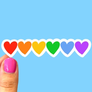 Rainbow hearts sticker | Pride sticker | Laptop sticker | LGBTQ sticker | Phone sticker | Social justice sticker