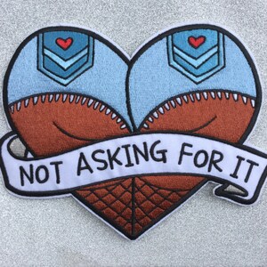 Not asking for it patch / Feminist patch / End rape culture / Feminist embroidery / End victim blaming / End slut shaming image 2