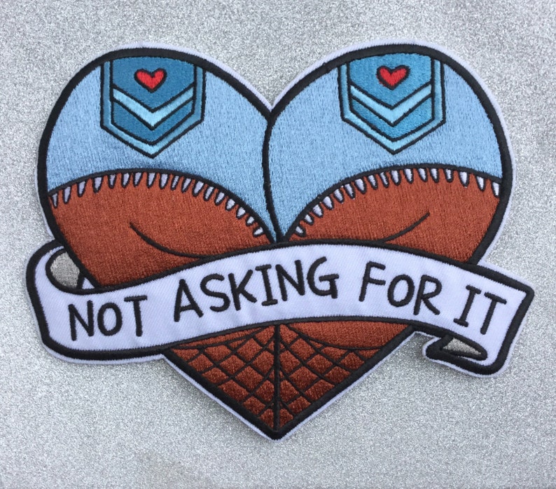 Not asking for it patch / Feminist patch / End rape culture / Feminist embroidery / End victim blaming / End slut shaming image 2