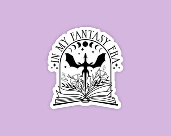 Sticker In my fantasy era, Sticker tablette, liseuse fantastique, sticker livre, sticker livresques, sticker livres fantastiques, cadeau lecteur