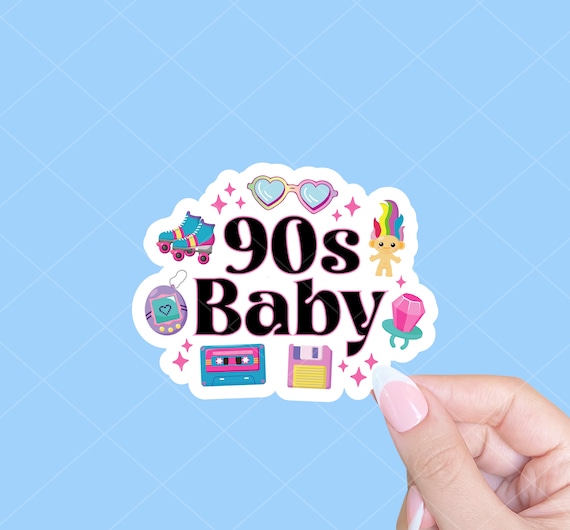 90s baby sticker, 90s sticker, 90s nostalgia sticker, Millennial Sticker, Geriatric Millennial Y2K Laptop Sticker, 1990s nostalgia sticker