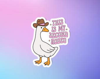 This is my second rodeo sticker, Funny Goose Sticker, Funny sticker, Silly sticker, Humor sticker, Laptop sticker