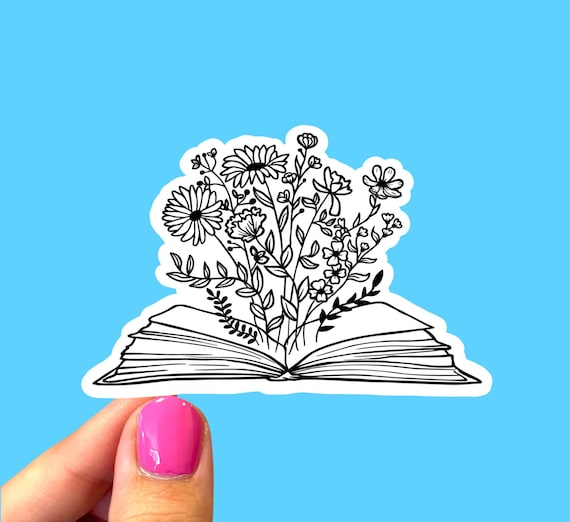 Floral book sticker | Book nerd sticker | Book lover sticker | Sticker for readers | Laptop sticker | Phone sticker