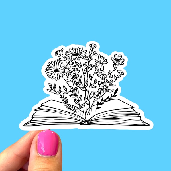 Floral book sticker | Book nerd sticker | Book lover sticker | Sticker for readers | Laptop sticker | Phone sticker