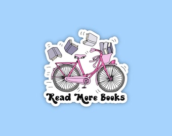 Sticker Lire plus de livres | Sticker amoureux des livres | Autocollant lecteur | Autocollant de lecture | Sticker pour ordinateur portable | Sticker charbon | Sticker rat de bibliothèque