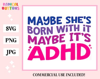 Neurodiversity SVG PNG JPG, Adhd Svg, Neurodivergent Svg, Sublimation, Svg Files, Png Files, Digital Download, Free Commercial Use