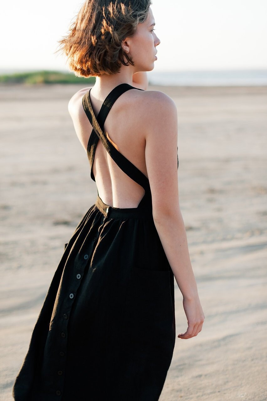 pinafore linen dress