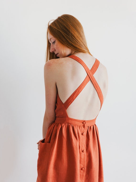 rust pinafore