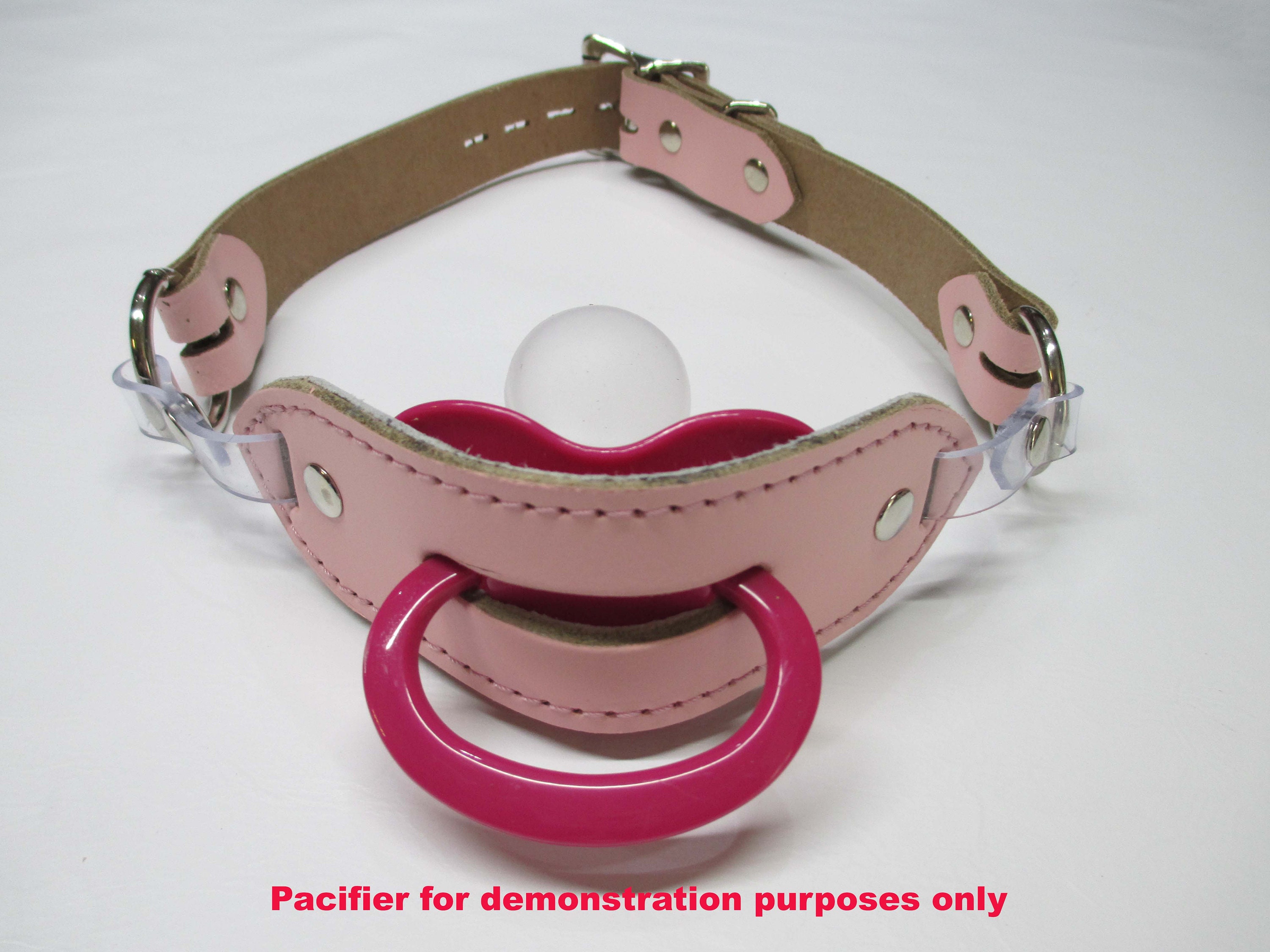 Leather AB/DL Locking Maxi Design Pacifier Holder Gag Etsy