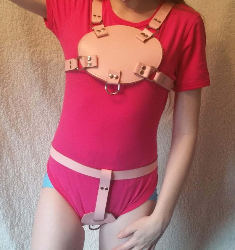 AB/DL Sissy Genuine Leather Chest/Diaper Harness and Complete image 6.