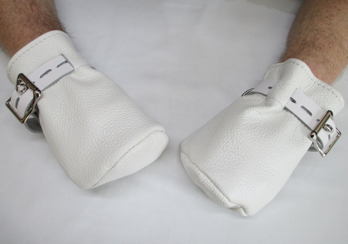 AB/DL Locking Soft Grained Leather Restraint Hand Mittens Etsy