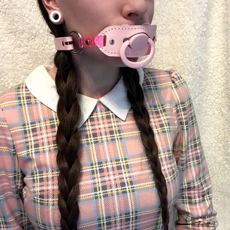 Leather AB/DL Mini Design Locking Pacifier Holder Gag 