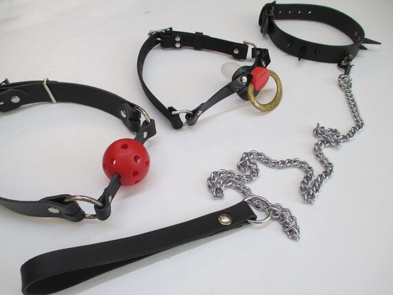 Sexy Ball Gag Collar Leash Sexy Ball Gag Collar Leash