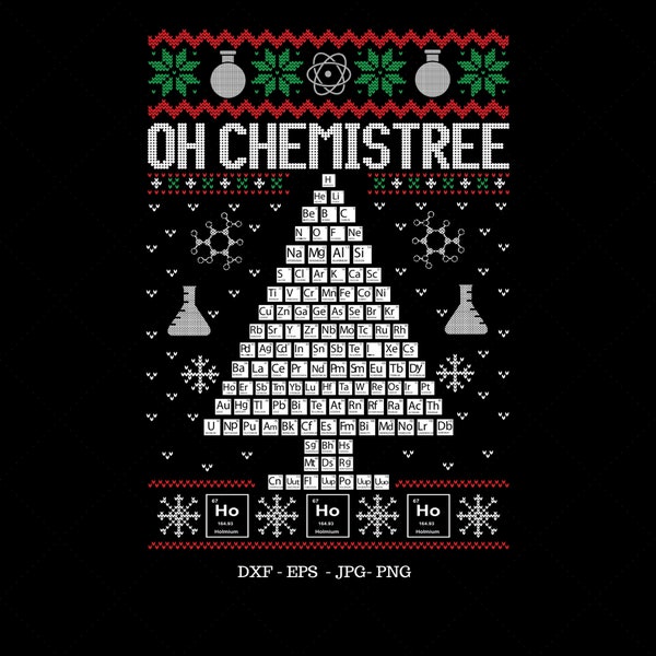 Funny Ugly Christmas, Science Teacher SVG, Chemistry Gift, Ugly Christmas, Ugly Sweater, Mens Christmas