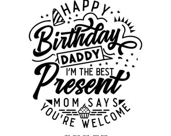 Download Happy Birthday Daddy We Love You SVG Onesie Card | Etsy