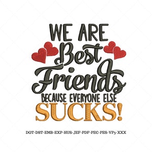 Funny Embroidery, Best Friend Gift, Girl Friends, Embroidery Pattern