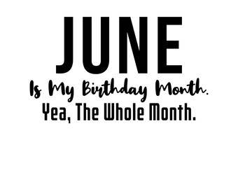 June Birthday Gift, June Birthday, Gift Idea, June Clipart, June Svg