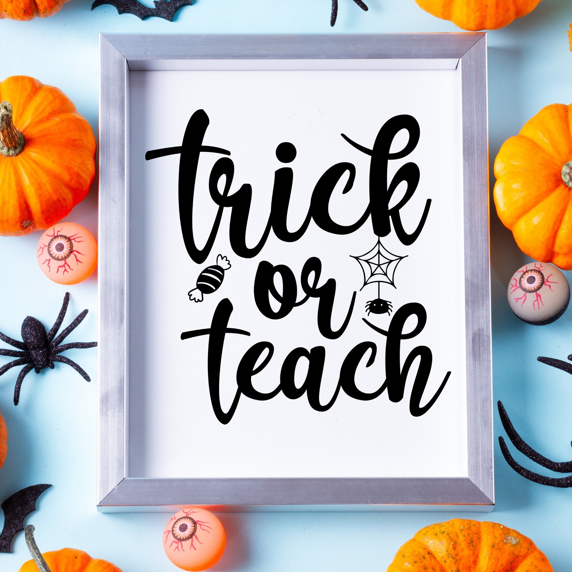 Download Teacher Halloween Svg Halloween Clipart Trick or Teach Svg | Etsy