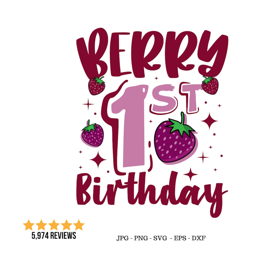 Strawberry Birthday Berry 1st Birthday Strawberry Baby Svg - Etsy