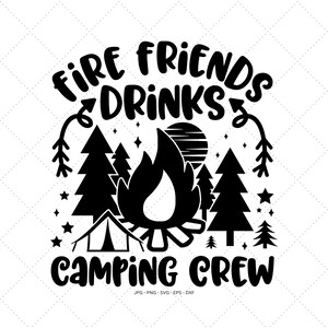 Camping Crew Svg, Regalo divertido de camping, Cita de camping, Amante de camping