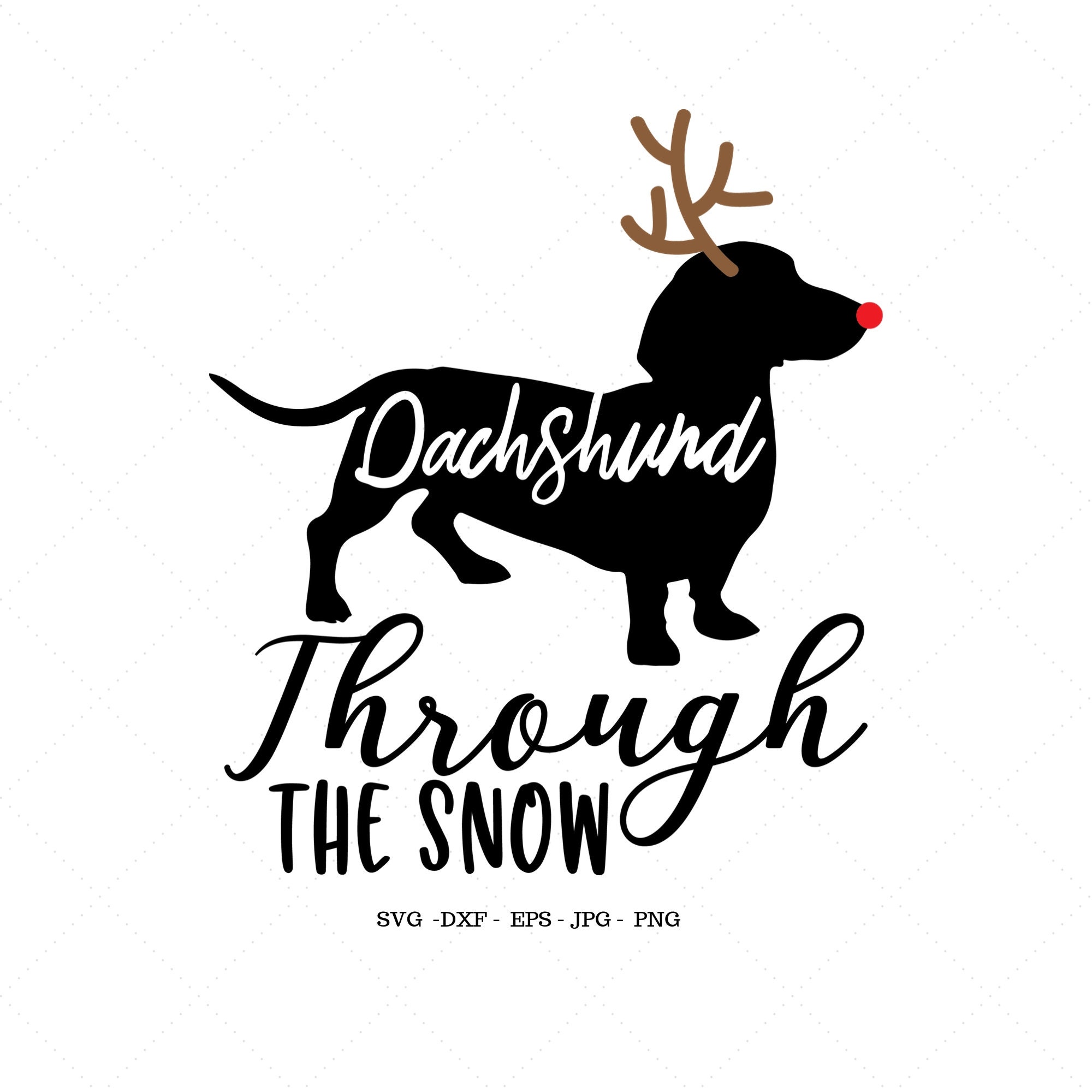 Download Dog Svg Dachshund Through the Snow Svg Dachshund Gift | Etsy