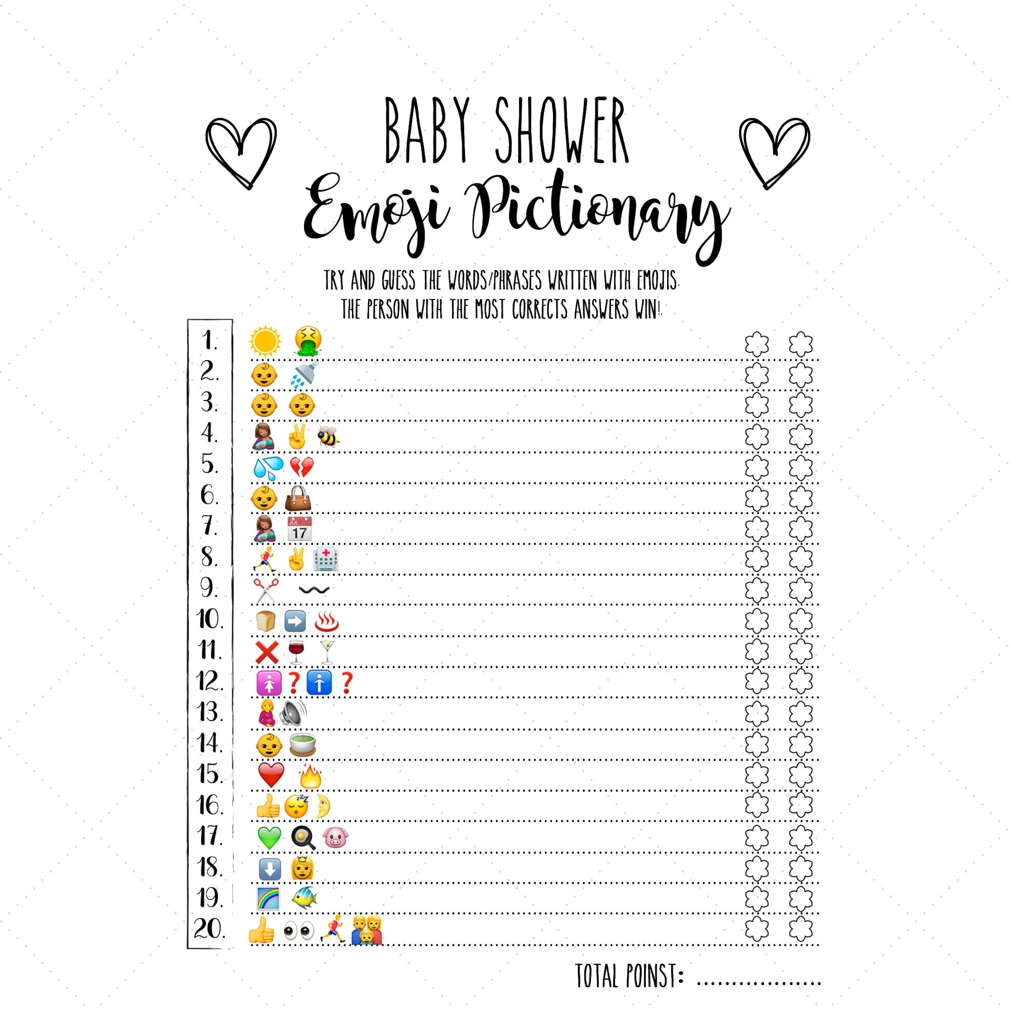 Baby Shower Games Shower Printable Fun Shower Game Baby - Etsy