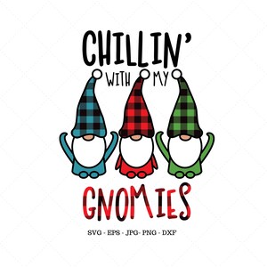 Christmas Cut Files, Christmas Gnome, Christmas Svg Kids, Gnome Svg, Cute Christmas Shirt, Chilling, Buffalo Plaid