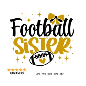 Sœur du jour du match, Cadeau pour sœur, Sœur de football Png, Petite Sœur Svg