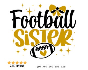 Game Day Sister, Gift for Sister, Football Sister Png, Little Sister Svg