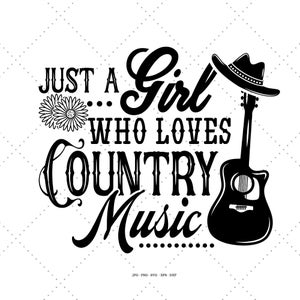 Presente de música country, música country svg, garota country, sulista engraçada, música country