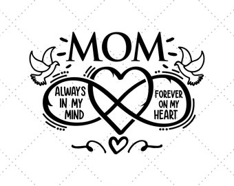 In Heaven Svg, Mom in Heaven, Loss of Mom Memorial, Memory of Loved One, Loss of Mother