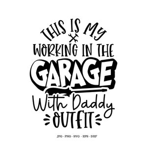 In de garage, monteur, cadeaus voor papa, autoliefhebber, papa-babygarage
