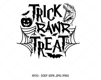 Trick or Treat, Dinosaur SVG, Dino Party, Halloween SVG, Trending SVG