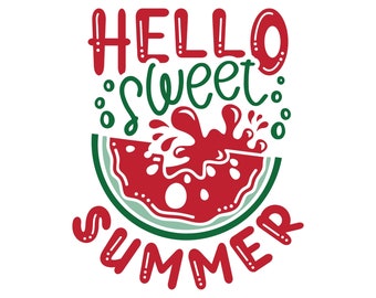 Archivo de corte de verano, Png de verano, Svg de verano, Dichos de verano, Decoración de sandía