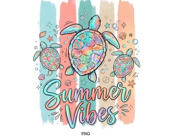Turtle Summer Png, Cute Turtle Png, Summer Vibes