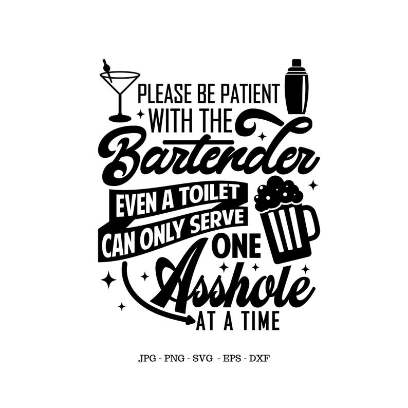Bartender Shirt Svg, Girl Bartender Gift, Girl Bartender, Funny Shirt Png image 1