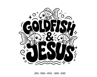 Jesus und Goldfische, Niedliche Fische für Kinder (SVG), Christliche Kinder (SVG)