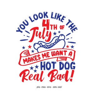 The 4th of July, Red White and Blue, 4th of July Svg, Fourth of July, Hot Dog, Funny 4th of July, 4th of July Clipart